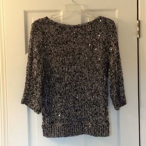 Chico’s black and grey sequins sweater